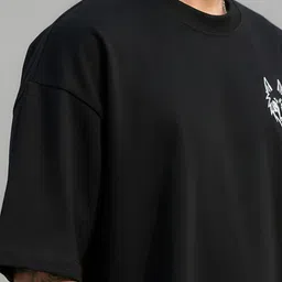 drifth Men Graphic Print Round Neck Pure Cotton Black T-Shirt image 5