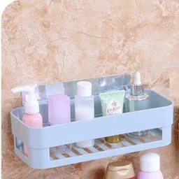 sjk Self Adhesive Multi-Purpose Wall Hanging BATHROOM floating Shelf 1.1 Plastic Wall Shelf image 3