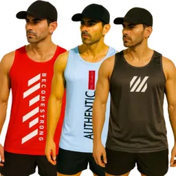 ssanwariya sethji Pack of 3 Gym Wear Polyester Sando for Men – Sleeveless Top Men Vest-picture-34