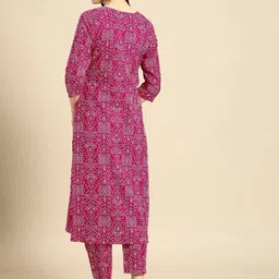 radha fashion Women Viscose Rayon Kurta Pant Set image 2