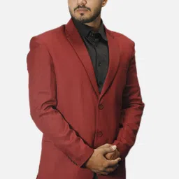 gargian master cut Men Solid Single Breasted Wedding Blazer image 3