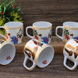 laghima jadon Pack of 6 Ceramic Tea/Coffee Elephant Forest Crafting 200ML Gift to Best Friend image 3