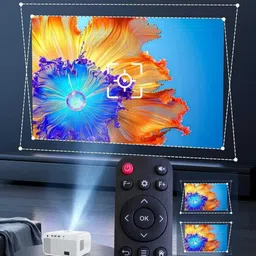 Omex 4K Decoding Android Wifi6 BT 5.0 Short Throw 9000 Lumens (600 Ansi) Dolby (9500 lm / 2 Speaker / Wireless / Remote Controller) Portable Projector image 4