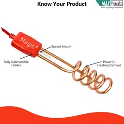 max heat Magic Plus Fully Submersible Immersion Water Heater 2000 W Shock Proof Immersion Heater Rod image 2