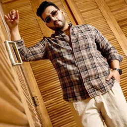 instafab plus Men Regular Fit Checkered Button Down Collar Casual Shirt-picture-23