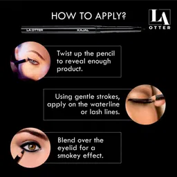 la otter Super Black Kajal,Smudge Proof, Water Proof & Long Lasting image 3