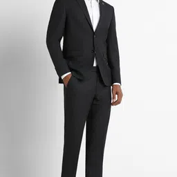 peter england Men Single Breasted - 2 button Solid Suit image 4