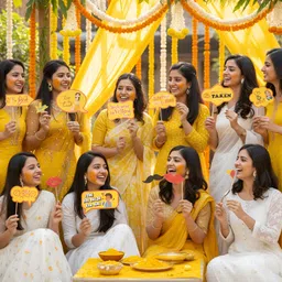 xzotica Haldi photo booth props,Haldi ceremony props,Indian wedding photo booth props Photo Booth Board image 2