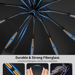 anycho 40 Inch Reflective Stripe Small Umbrella for Men with Auto Open and Close Umbrella image 4