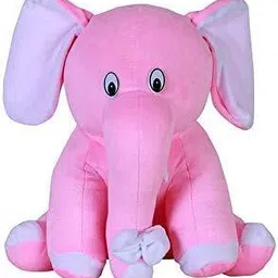 nihan enterprises Stuffed Soft Toys plush pink elephant & alphabet football combo for kids- 30 cm image 3