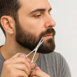 rizmeg Stainless Steel Scissor for Nose Beard Mustache, Nasal Scissors for Hair Cutting Scissors image 5