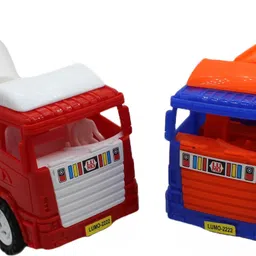 neoinsta shopping Combo of 2 Friction based Blue|Orange oil tanker Red|White cement mixer trucks image 4