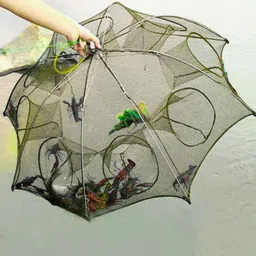 citynet Umbrella Fishing Net 8 Side Pocket Foldable Bait Fish Trap Nylon Fish Catcher Fishing Net image 2