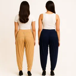 cozyplay Solid Viscose Women Harem Pants image 3