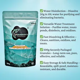 fisherman's- fishing solutions Potassium permanganate Crystal, Water Treatment, Freshwater Aquarium | 500 gm, Solvent Aquarium Cleaner image 4
