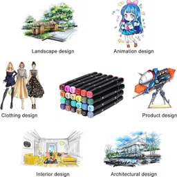 wynhard Color Marker Set 48 Pcs Marker Pen Set Alcohol Markers for Drawing Sketch Pen image 5