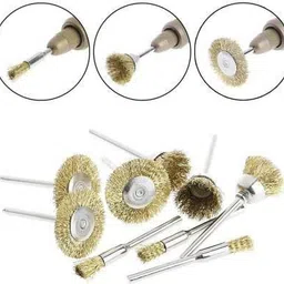 9 Brass Brush Wire Wheel Brushes Die Grinder Rotary Electric Tool for Engraver Rotary Bit Set-image-34