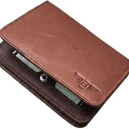 bounty craze Men & Women Tan Genuine Leather Card Holder image 2