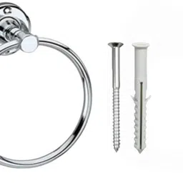 Trendy Latest New Collection of Towel Holders (Pack of 1) (Silver Colour), Round Shape, Chrome Finish Towel Holder-image-5