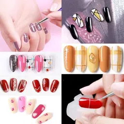 my colors 3Pcs Acrylic French Stripe Nail Art Liner Brush Set 3D Tips Manicure Ultra-thin image 4