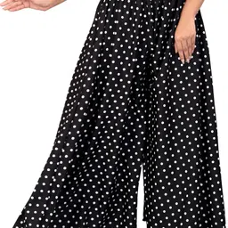 roshni Women Loose Fit Black Crepe Trousers-picture-36