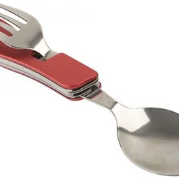 Portable Picnic camp spoon fork flatware tableware-Red Stainless Steel, Plastic Cutlery Set-image-45