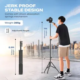 FITRIC 7 Feet Adjustable Tripod Stand for Mobile & Camera Heavy Duty Vlogging & YouTube Tripod, Monopod Kit, Tripod Ball Head image 4