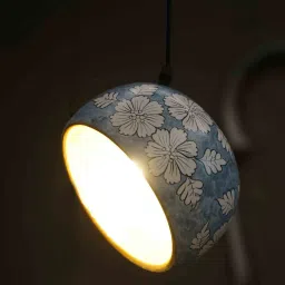radhika dahlan Palencia Blue Teracotta Handcrafted Contemporary Single Hanging Lights image 1