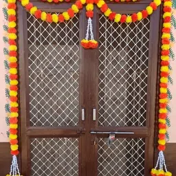 fennel Handcrafted Artificial Flower Ladi | Marigold & Tuberose Multicolor Marigold Artificial Flower image 3