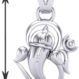 49jewels Om Ganesh Pendant for Men and Women, OM Ganesh Locket for Boy & Girl Silver Locket image 3