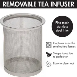 virco Primula Half Moon Teapot with Removable Infuser, Glass Tea Maker PACK 1 Electric Kettle image 4