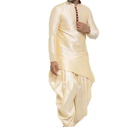 sydney heights Men Pure Silk Kurta Dhoti Pant Set image 3