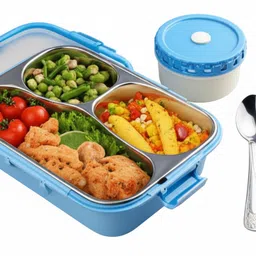 foodnfood Stylish Lunch Box Set with Spoon & Fork 3 Containers Lunch Box-picture-19