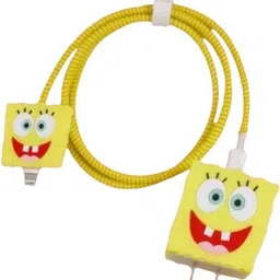 ZimniasO Charger Cover for iPhone 18-20W Charger, 3D Cartoon Design SpongBob Spiral Cover Cable Protector-picture-33