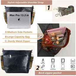 italish Women Black Sling Bag image 3