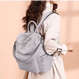 jaisom Medium 22 L Laptop Backpack Medium 25L Laptop Backpack Purse Travel Vintage PU Leather Bag For Women (Black) image 2