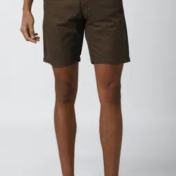 peter england Printed Men Brown Chino Shorts image 1