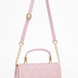 five traders Pink Women Sling Bag Pink Quilted Handbag for Women-picture-15