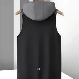 zenfit Men Printed Hooded Neck Polyester Black T-Shirt image 3