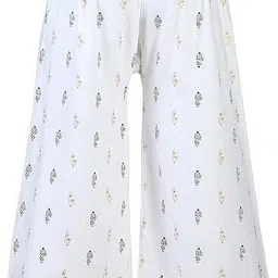 palazzo designs Pack of 2 Women Relaxed Black, White Viscose Rayon Trousers image 2