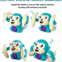 mega shine Dancing Monkey Musical Toy for Kids Baby Spinning Rolling Doll Tumble Toy image 4