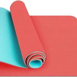 iris Fitness Non Slip TPE Yoga Mat for Hot Yoga Pilate Gymnastics, Double Sided Orange, Blue 6 mm Yoga Mat-picture-12