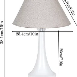 glowhere Farmhouse Matte Table Lamp, Jute Cone Shade, E27 Bedside & Living Room Table Lamp image 3