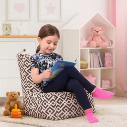 style homez Large CANVAS CLASSIC CHAIR, Cotton Geometric Printed Bean Bag Chair With Bean Filling image 2