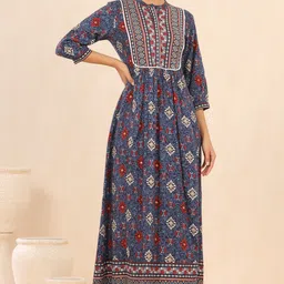 juniper Women Fit and Flare Blue Midi/Calf Length Dress image 1