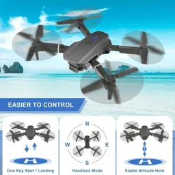 DroneVibe E88 Pro Gesture Selfie Flyer with WiFi Sync & Multi-Speed Control 2.4 GHz AM4 4 Core Processor Designed for Workstation image 5