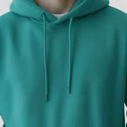why not Men Full Sleeve Solid Hooded Sweatshirt image 4