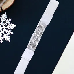 loopa Women Formal, Casual, Evening, Party White Nylon Belt-picture-20