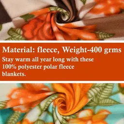 bsb home 120 TC Fleece Single Floral Flat Bedsheet image 2