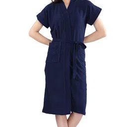 lacylook Navy Blue Medium Bath Robe image 1